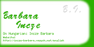 barbara incze business card